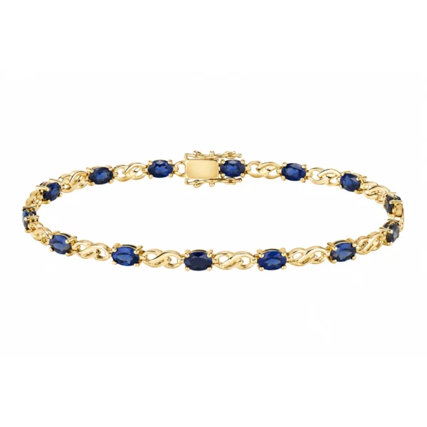 9ct Yellow Gold Sapphire Bracelet