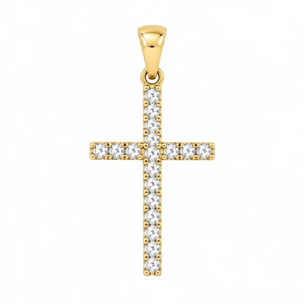 18ct Gold Diamond Cross Pendant